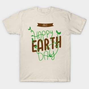 Happy Earth Day Typo T-Shirt